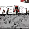 Performance Stage Design With Lighting Large Screens And Audience Seats 3d model