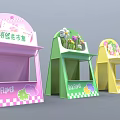 Colorful Flower Market Photo Spot With Pink Green Yellow Stalls And Flower Decorations