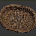 Handwoven Brown Wicker Hanging Basket With Intricate Texture For Decorative Use