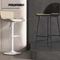 Modern Beige And Black Bar Stools Minimalist Upholstered Poliform Contemporary Design