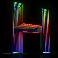 3D Letter H Design With Colorful Illuminated Lines On Black Background
