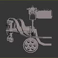 Detailed White Military Weapon Machine Gun Model With Mount And Ammunition Belt