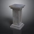 Architectural Gray Stone Pillar With Square Top And Textured Base Design