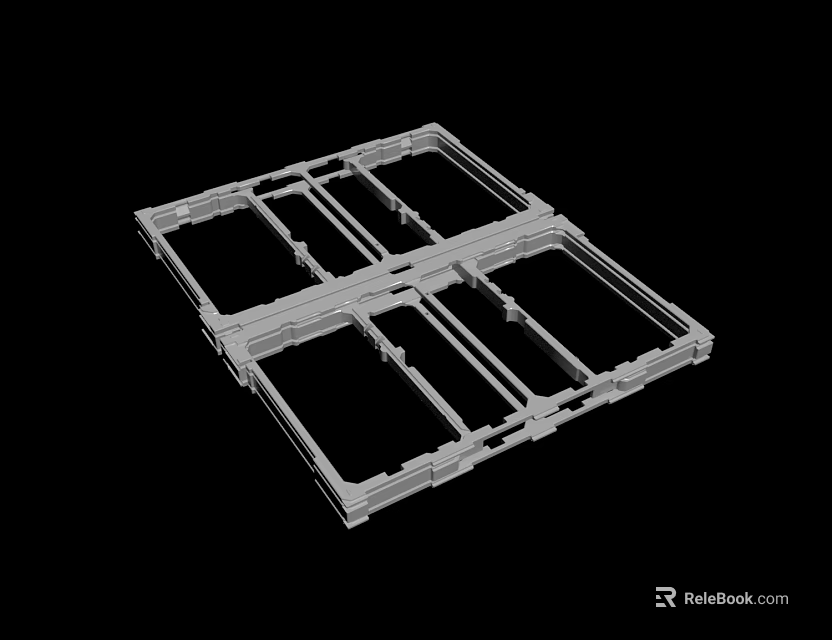 Suspended Ceiling Metal Framework Structure with Grid Design and Installation Components 3d model 
