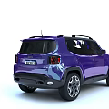 Purple Compact SUV Car with Roof Rack Front Grille and Modern Exterior Design