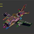 Blue And Silver Spacecraft Design With Mechanical Engine And Cockpit Details