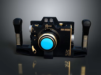 Power NE-2800 Electronic Device With Black Gold Design Blue Lens And Ergonomic Handles 3d model