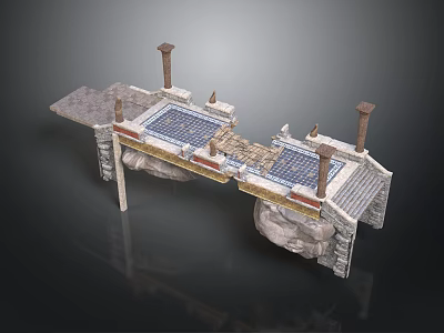 Classical Architectural Model With Stone Columns Tiled Floor And Detailed Structure 3d model