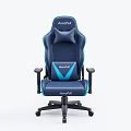 Ergonomic Aurafull Blue Office Chair with Light Blue Accents Headrest Armrests and Wheels