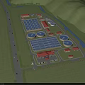 Industrial Plant Aerial View with Multiple Buildings Green Surroundings Road Access and Circular Facilities
