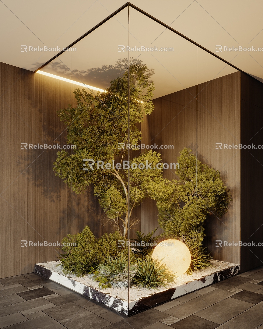 Modern landscape sketch interior glass landscape landscaping model