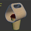 Stylish Beige Paper Cup Holder With Unique Handle Design And Portable Structure
