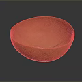 Handcrafted Orange Clay Bowl With Intricate Sculptural Carved Patterns And Smooth Surface