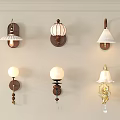 Various Styles Wall Lamps Mounted On Wall With Diverse Shades And Bases