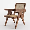 Leisure Chair With Wooden Frame And Woven Seat Backrest Details