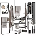 Organized Bathroom Daily Essentials With Towels Shelves Hooks And Storage Solutions