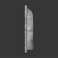 Gothic Stone Window Frames With Arched Design Brick Texture And Interior Elements 3d model