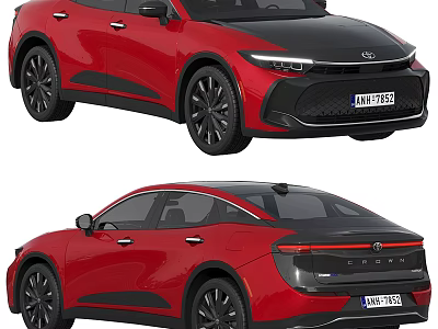 Red Car With Sleek Exterior Design Front And Rear Views 3d model