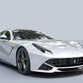 White Ferrari Two Door Sports Car Sleek Design Sharp Headlights Alloy Wheels With Red Accents