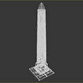 Tall Stone Obelisk Tower With Pointed Top And Square Base Textured Surface 3d model