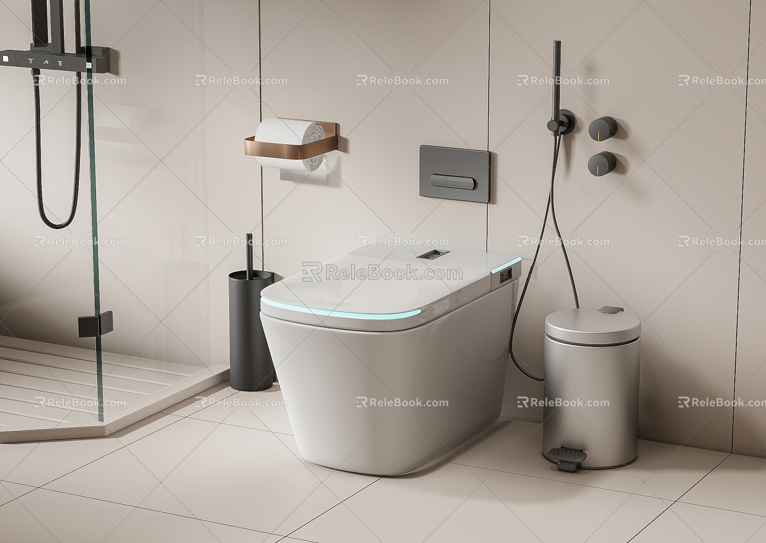 Smart toilet toilet 3d model