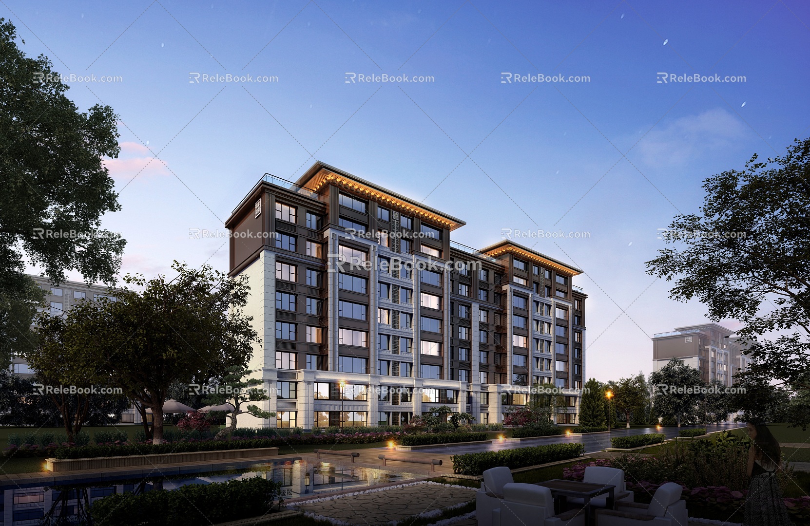 New Chinese residential residential residential 3d model