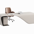 modern office desk and chair 3d model