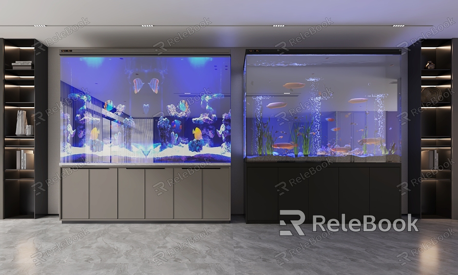 Big villa fish tank aquarium model