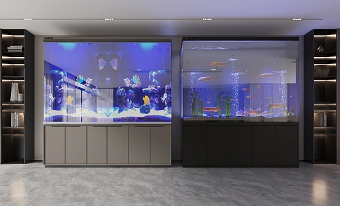 Big villa fish tank aquarium 3d model