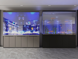 Big villa fish tank aquarium 3d model