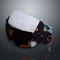 Futuristic Tech Inspired Computer Case With Textured White Surface Black Body And Orange Accents