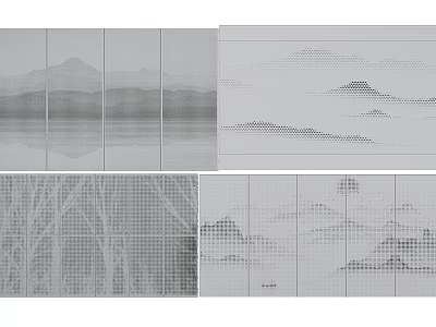 Modern Punching Plate Perforated Aluminum Plate Hollow Wall 3d model