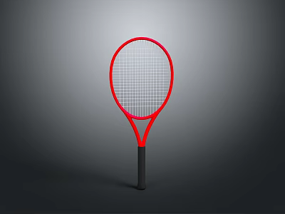 Red Tennis Racket With Ergonomic Handle And Lightweight Design For Daily Use 3d model