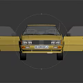 Yellow Classic Sporty Car With Open Doors White Wheels And Black Interior