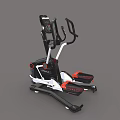 Sturdy Modern Elliptical Trainer Featuring Display Screen Handlebars And Red Pedals 3d model