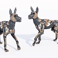 Smart Robotic Dogs With Metallic Texture And Lifelike Mechanical Design