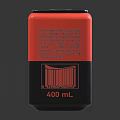 Stylish Red and Black Beverage Can with Modern Geometric Pattern Design 3d model