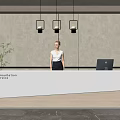 Modern reception desk Front Desk 3d model