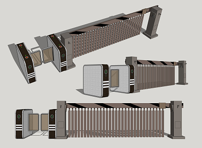 Modern Gate Access Control System 3d model