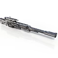 Sniper Rifle Weapon With Telescopic Sight Long Barrel And Metallic Detailed Design