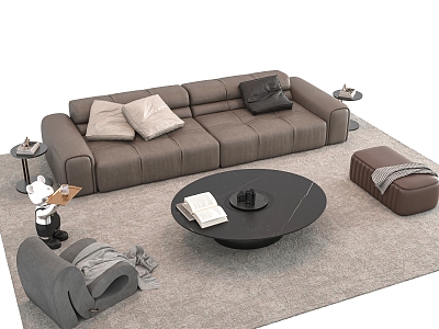 Sofa Coffee Table Combination Multi-person Sofa Coffee Table Leisure Chair Side Corner Table model