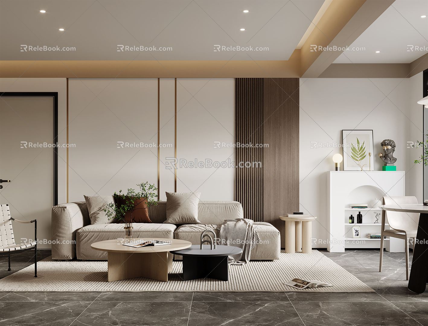 Modern Guest Restaurant Sige Longtan Living Room 3d model