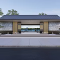 New Chinese-style Entrance Gate Demonstration Area Gate Head 3d model
