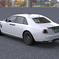 Luxury White And Black Sedan With Large Grille Black Wheels And Beige Seats