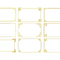 Multiple Golden Carved Frames Featuring Various Ornate Patterns And Designs 3d model