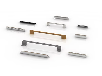 Modern Sleek Furniture Handles In Silver Black And Gold Colors For Cabinets 3d model Modern Sleek Furniture Handles In Silver Black And Gold Colors For Cabinets 3d model