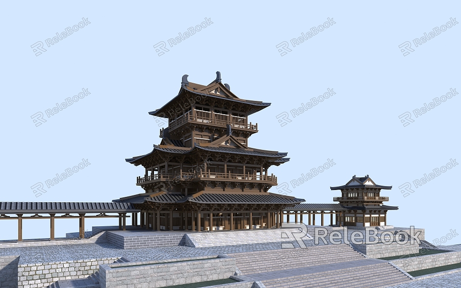 Chinese ancient building tower model