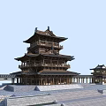 Chinese ancient building tower 3d model