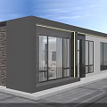 Modern Single Family House With Black Exterior Stone Wall Large Glass Windows And Open Terrace