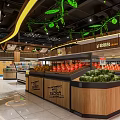 Spacious Supermarket Department Store With Well Organized Shelves And Various Product Displays